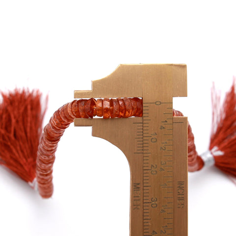 Carnelian Orange Tire Faceted Natural Beads 13.5 Inches Strands