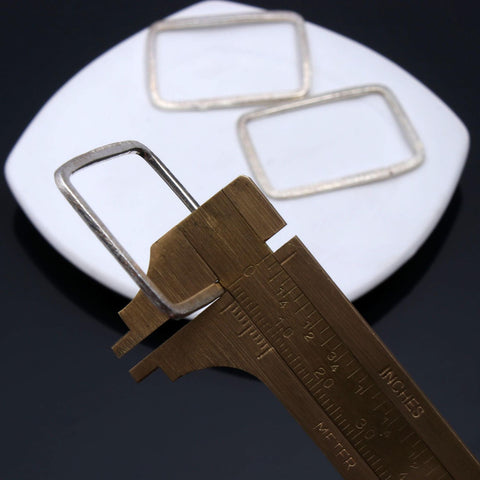Silver Coated Brass Outline 40 x 30MM Rectangle Blank