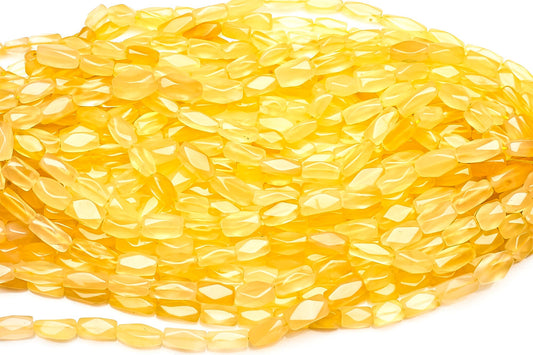 Chalcedony Yellow Rectangle Smooth Heat Treated Beads