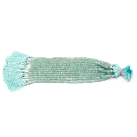 Aquamarine Green Tire Faceted Natural Beads 8 Inches Strands