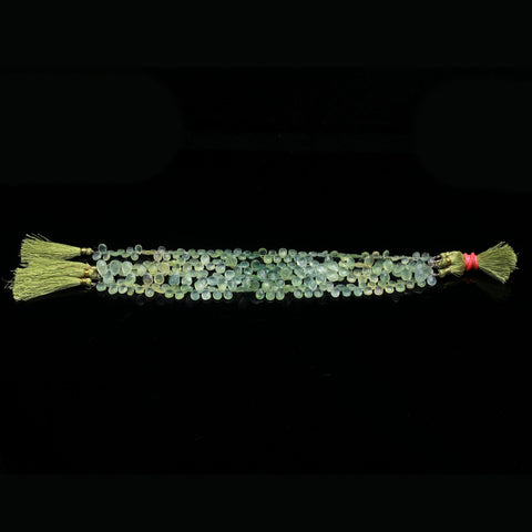 Prehnite Green Pear Faceted Natural Beads 8 Inches Strands