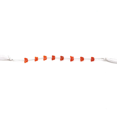 Carnelian Orange Butterfly Carving Natural Beads 6 Pieces
