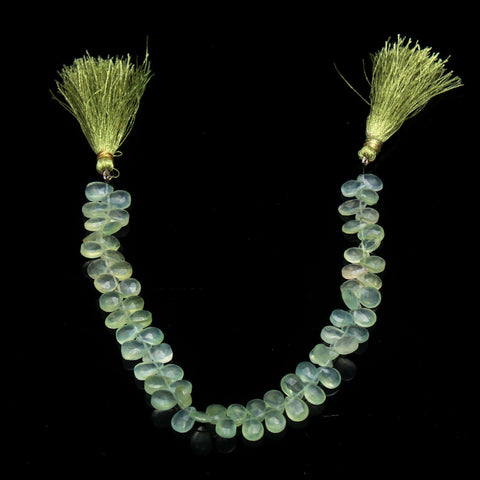 Prehnite Green Pear Faceted Natural Beads 8 Inches Strands