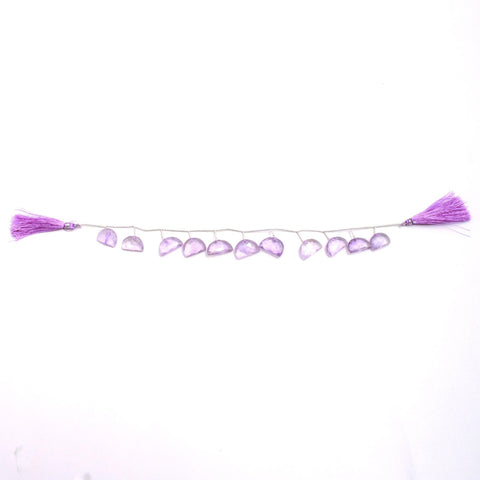 Pink Amethyst D Shape Faceted Natural Beads