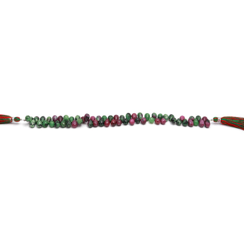Ruby Ziosite Green Drop Faceted Natural Beads 8 inches Strands