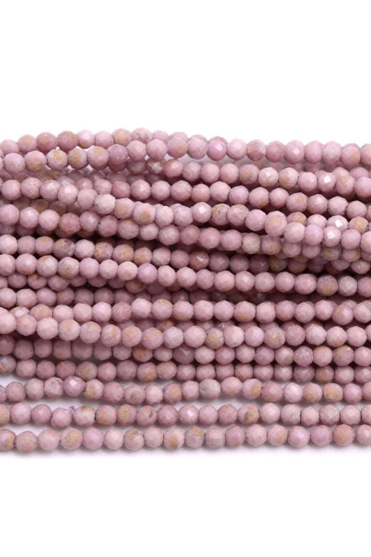 Pink Opal Pink Round Faceted Natural Beads