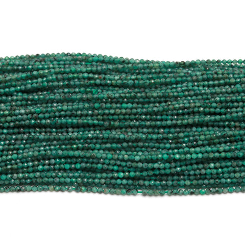 Green Onyx Shaded Green Round Faceted Natural Beads 12.5 inches strands
