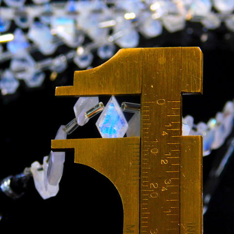 Rainbow Moonstone White Coffin Faceted Natural Beads 8 inches strands