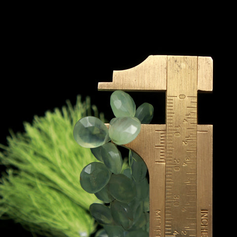 Prehnite Green Drop Faceted Natural Beads 8 Inches Strands