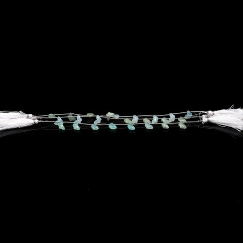 Natural Aqua Chalcedony Green Butterfly Carving 7 MM Beads With Top Drill