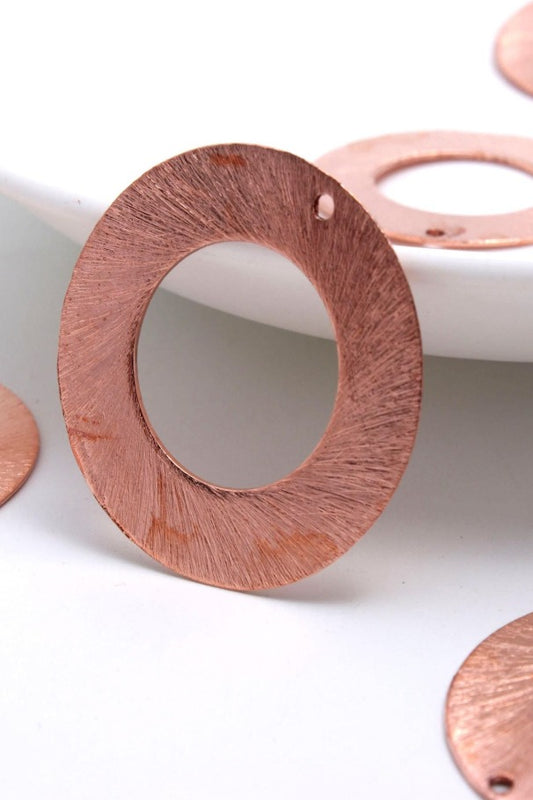 Copper Coated Brass Outline 30MM Circle Blank