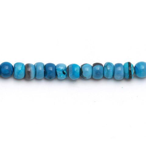 Opal Blue Rondell Smooth Natural Beads 8 Inches Strands