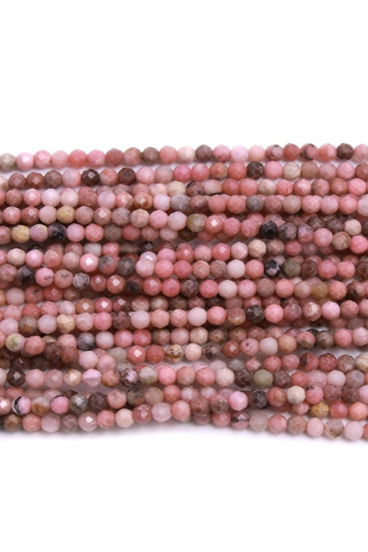 Pink Opal Round Faceted Natural Beads