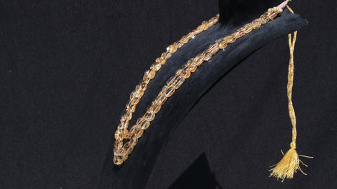 Citrine Yellow Oval Smooth Natural Beads Necklace 24 Inches Strands
