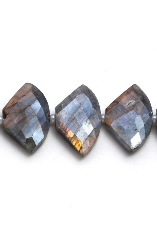 Mystic Coated Labradorite Axe Faceted Natural Beads