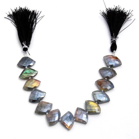 Mystic Coated Labradorite Axe Faceted Natural Beads