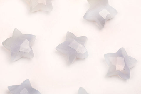 Chalcedony White Star Faceted Natural Beads
