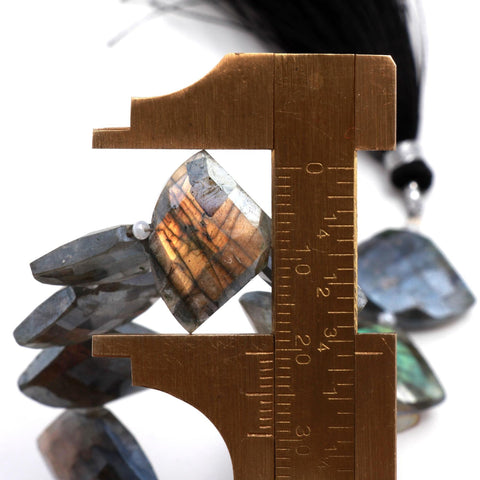 Mystic Coated Labradorite Axe Faceted Natural Beads