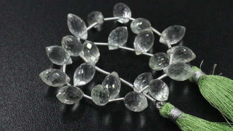 Lemon Quartz Yellow Dew Drop Faceted Natural Beads