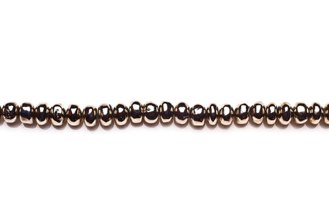 Pyrite Silver Rondelle Smooth Coating Beads