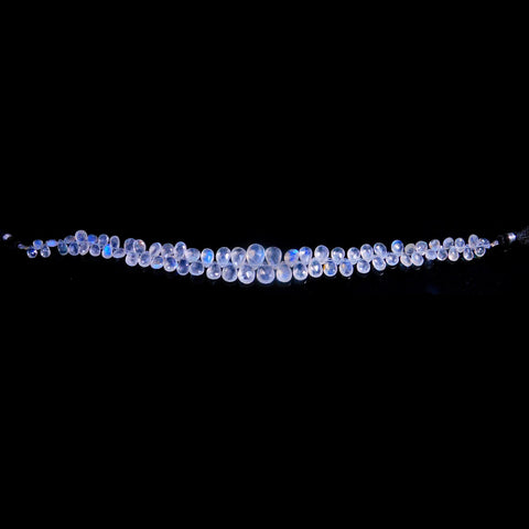 Rainbow Moonstone White Pear Faceted Natural Beads 8 inches strands
