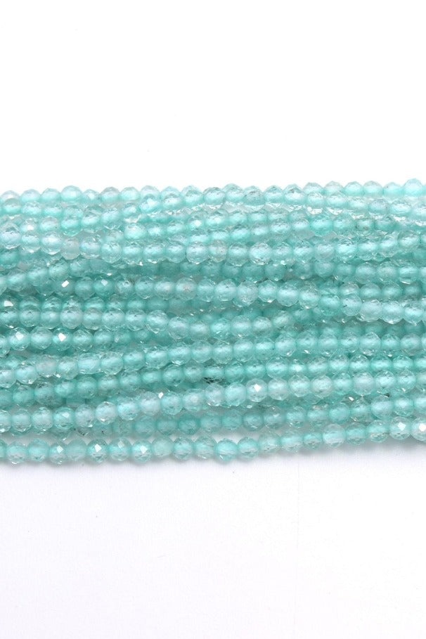 Sky Blue Apatite Round Faceted Natural Beads
