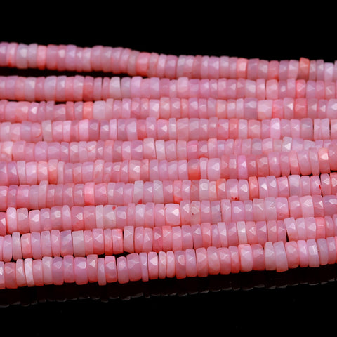Opal Pink Tire Faceted Natural Beads 8 Inches Strands