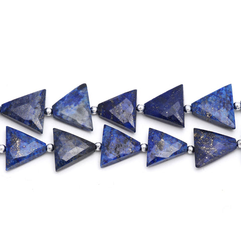 Lapis Lazuli Blue Triangle Faceted Natural Beads 8 Inches Strands