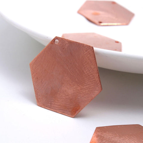 Copper Coated Brass Solid 30MM Hexagon Blank