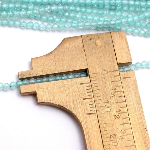 Sky Blue Apatite Round Faceted Natural Beads