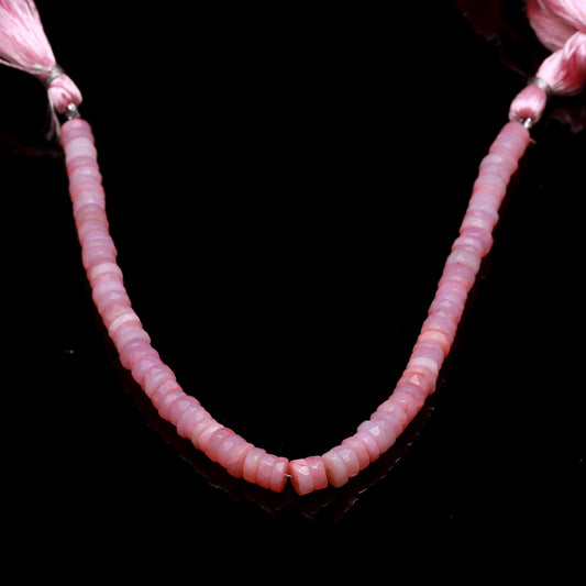 Opal Pink Tire Faceted Natural Beads 8 Inches Strands