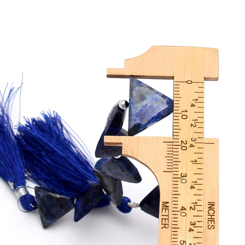 Lapis Lazuli Blue Triangle Faceted Natural Beads 8 Inches Strands
