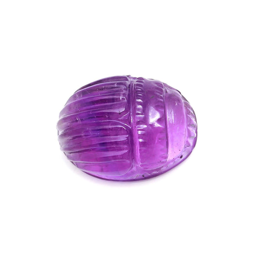Amethyst Purple Beetle Carving Natural 15 MM Stone