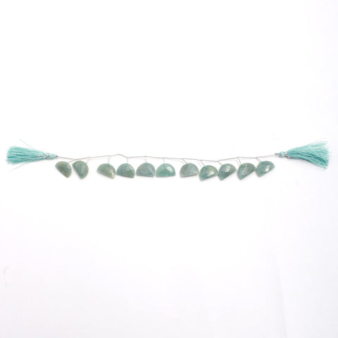 Aquamarine Blue D Shape Faceted Natural Beads