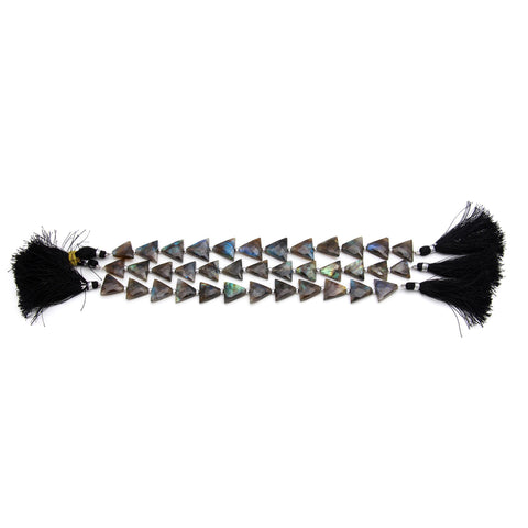 Labradorite Grey Triangle Faceted Natural Beads 8 Inches Strands