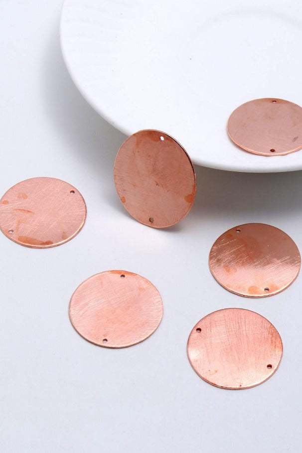 Copper Coated Brass Solid 30MM Circle Blank