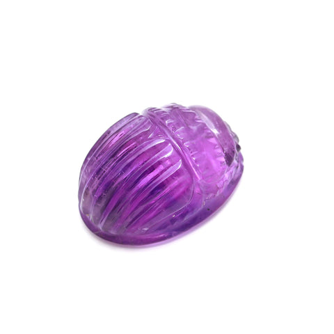 Amethyst Purple Beetle Carving Natural 15 MM Stone
