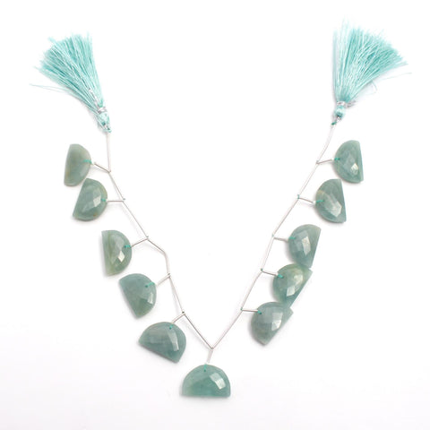 Aquamarine Blue D Shape Faceted Natural Beads