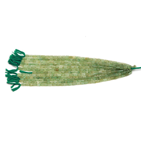 Peridot Green Rectangle Carving Natural Beads 15 inches Strands