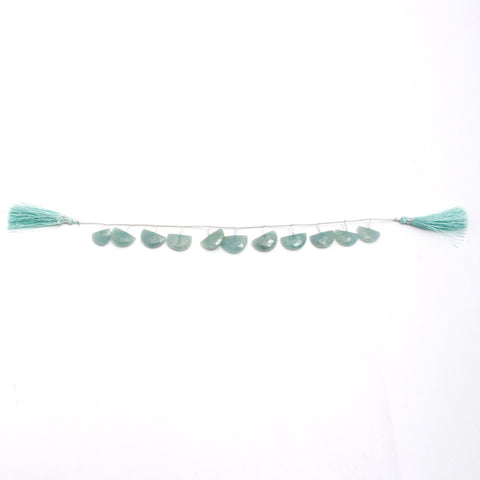 Aquamarine Blue D Shape Faceted Natural Beads