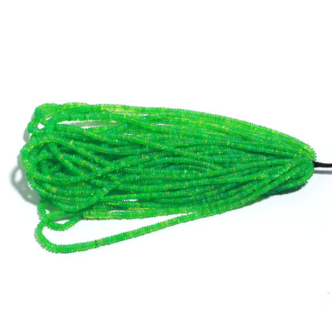 Ethiopian Opal Green Tire Smooth Natural Beads 16 Inches Strands