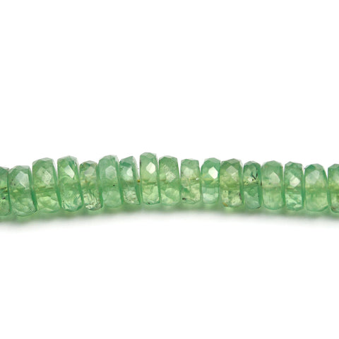 Peridot Green Tire Faceted Natural Beads 8 Inches Strands