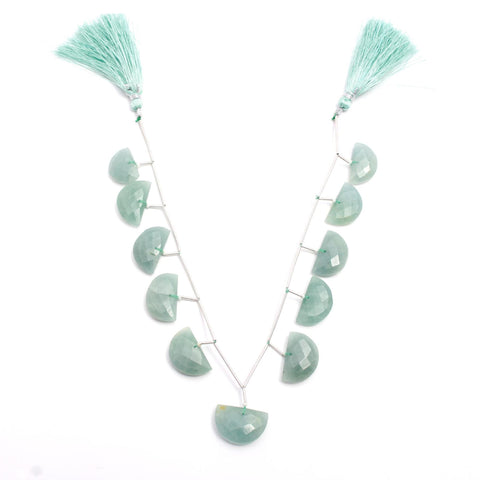 Aquamarine Blue D Shape Faceted Natural Beads