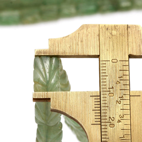 Peridot Green Rectangle Carving Natural Beads 15 inches Strands