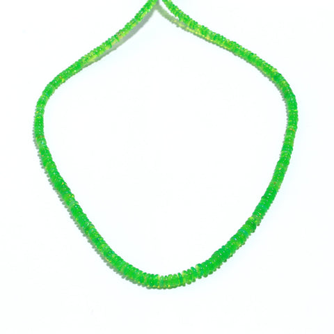 Ethiopian Opal Green Tire Smooth Natural Beads 16 Inches Strands