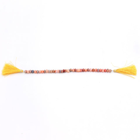 Opal Pink Rondell Smooth Natural Beads 8 Inches Strands