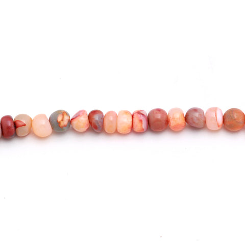 Opal Pink Rondell Smooth Natural Beads 8 Inches Strands
