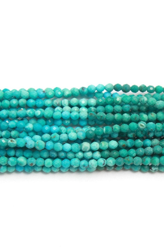 Turquoise Blue Round Faceted Natural Beads