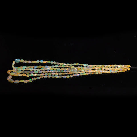 Ethiopian Opal Multi Color Oval 4 MM Smooth Natural Beads 16 Inches Strands