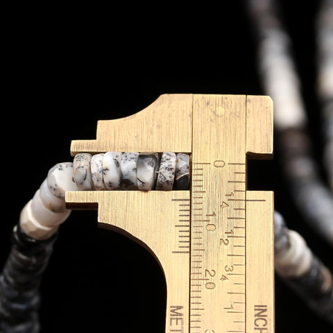 Dendrite Opal Tire Faceted 6MM Natural Beads 8 Inches Strands With Center Drilled